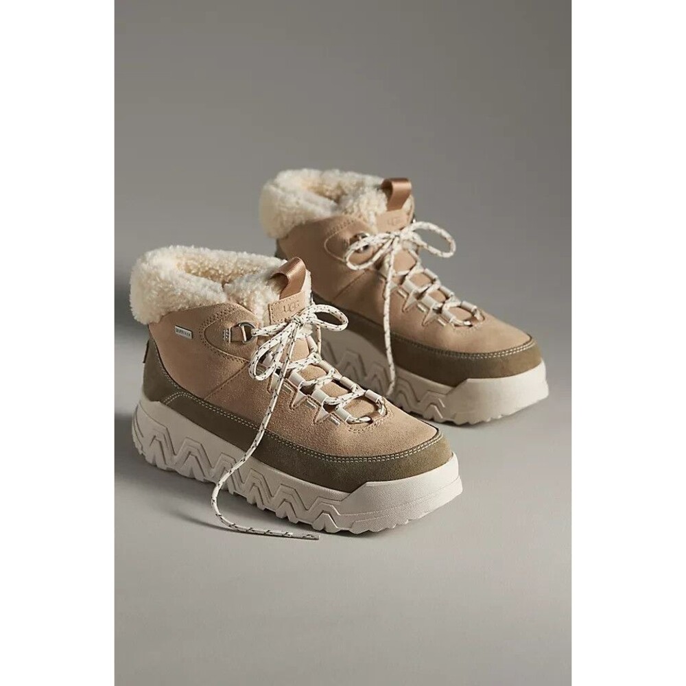 UGG TERRETRAIL COZY LACE WATERPROOF SUEDE SNOW SNEAKER BOOTS US 9 EU 40 SAND